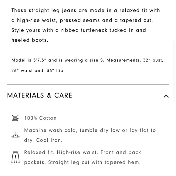 Oak + Fort dark washed straight leg jeans - Picture 3 of 5